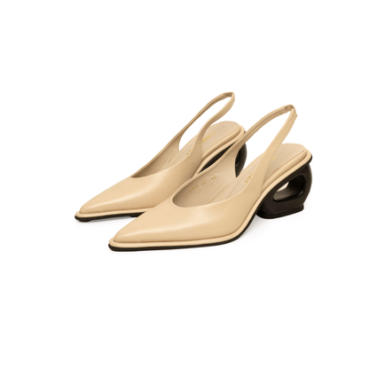 TACÓN CAMELLÉT hueso con negro