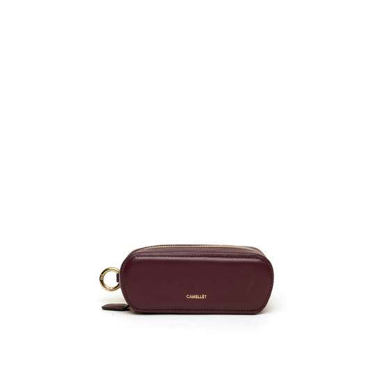 PORTA GAFAS DOBLE vino tinto liso