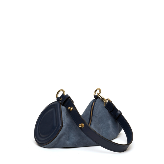 LETTI SMALL navy blue gamuza