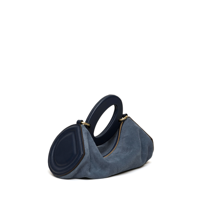 LETTI SMALL navy blue gamuza