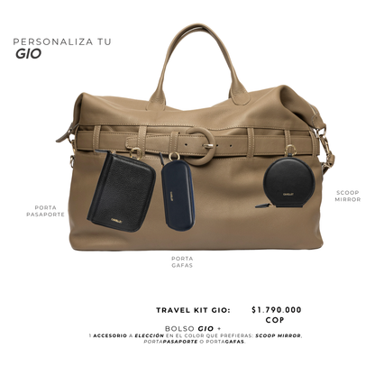 GIO travel bag miel y porta gafas